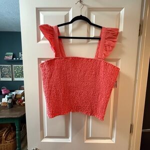 Old Navy Pink Ruffle Strap Blouse
